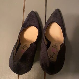 Black velvet heels